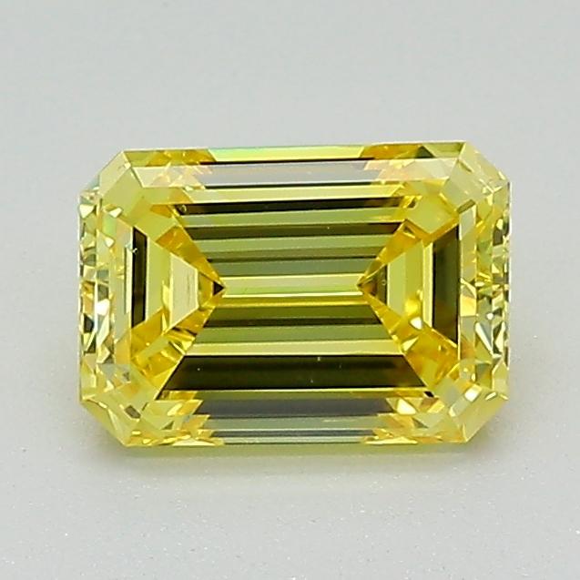 0.90 Ct. Fancy Vivid Yellow Emerald Lab Grown Diamond