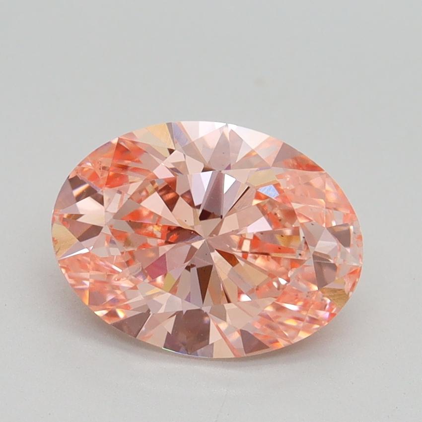 2.01 Ct. Fancy Intense Pink Oval Lab Grown Diamond