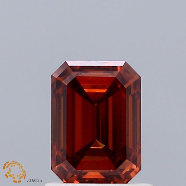 1.01 Ct. Fancy Vivid Orange Emerald Lab Grown Diamond