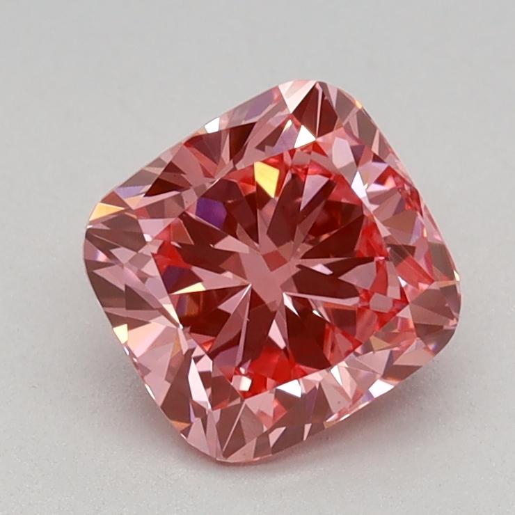 0.90 Ct. Fancy Vivid Pink Cushion Lab Grown Diamond