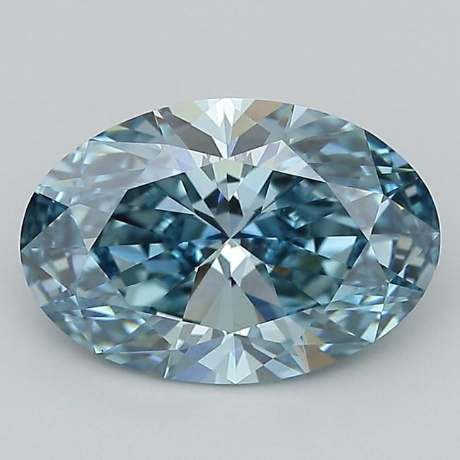 4.40 Ct. Fancy Vivid  Blue Oval Lab Grown Diamond