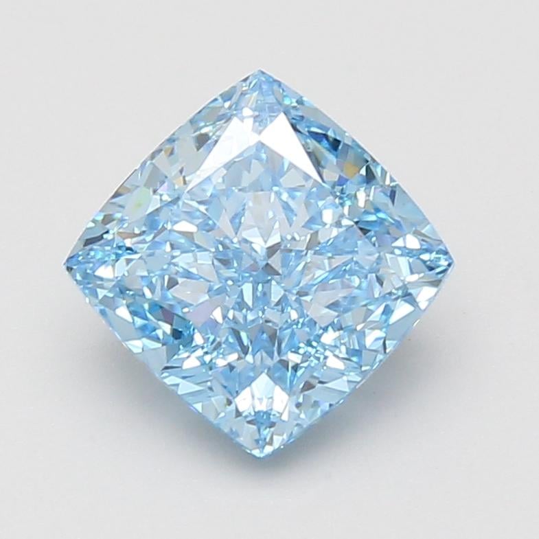 2.92 Ct. Fancy Vivid Blue Cushion Lab Grown Diamond