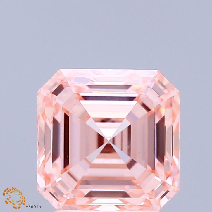 3.21 Ct. Fancy Vivid Pink Asscher Lab Grown Diamond