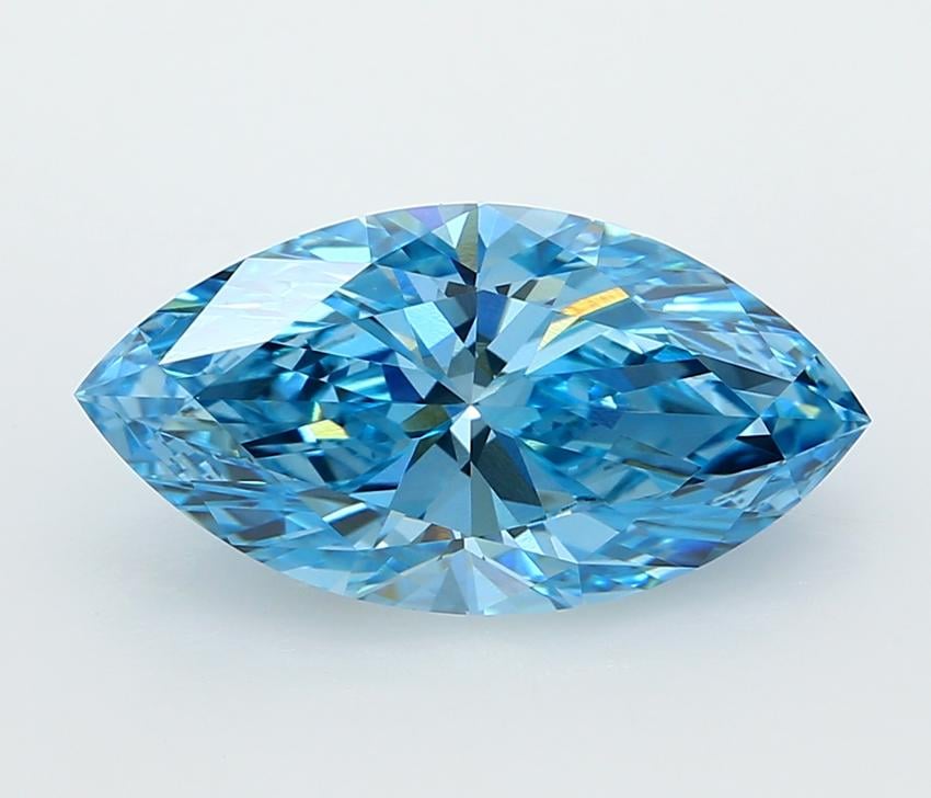 3.50 Ct. Fancy Vivid  Blue Marquise Lab Grown Diamond