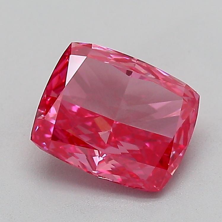 1.51 Ct. Fancy Vivid  Pink Cushion Lab Grown Diamond