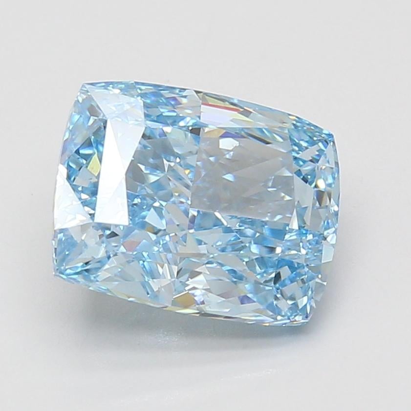 4.00 Ct. Fancy Vivid Blue Cushion Lab Grown Diamond