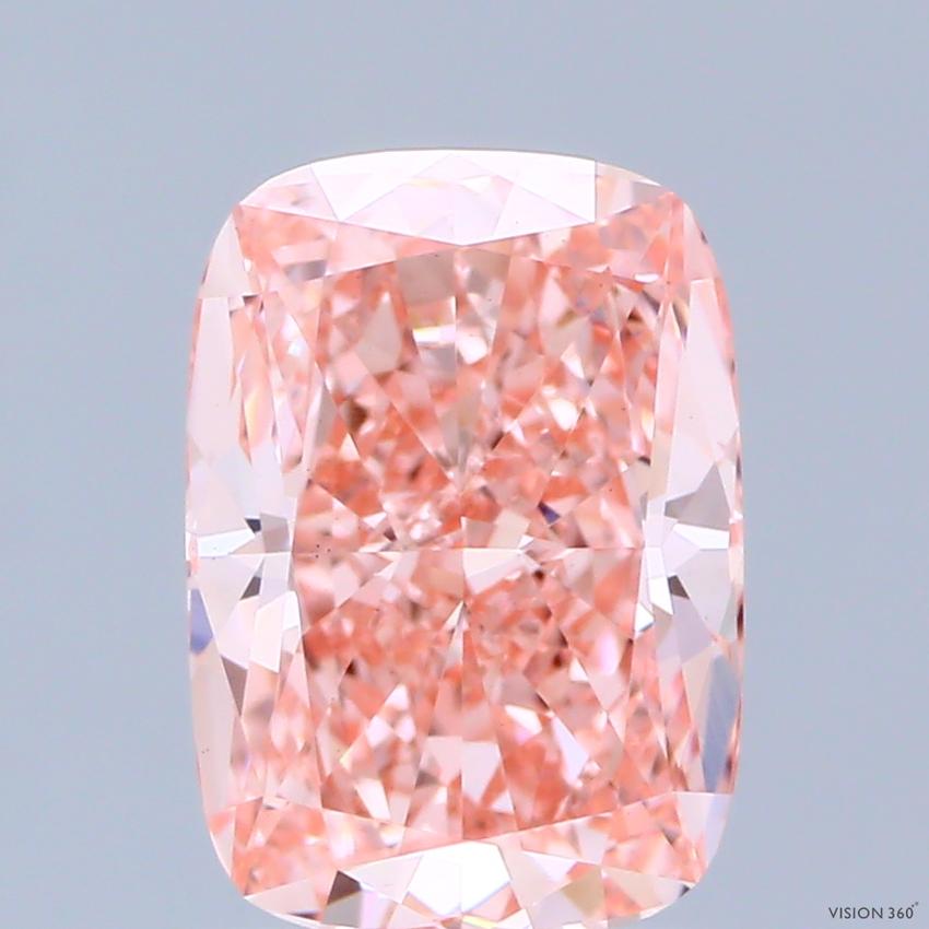 1.92 Ct. Fancy Vivid Pink Cushion Lab Grown Diamond