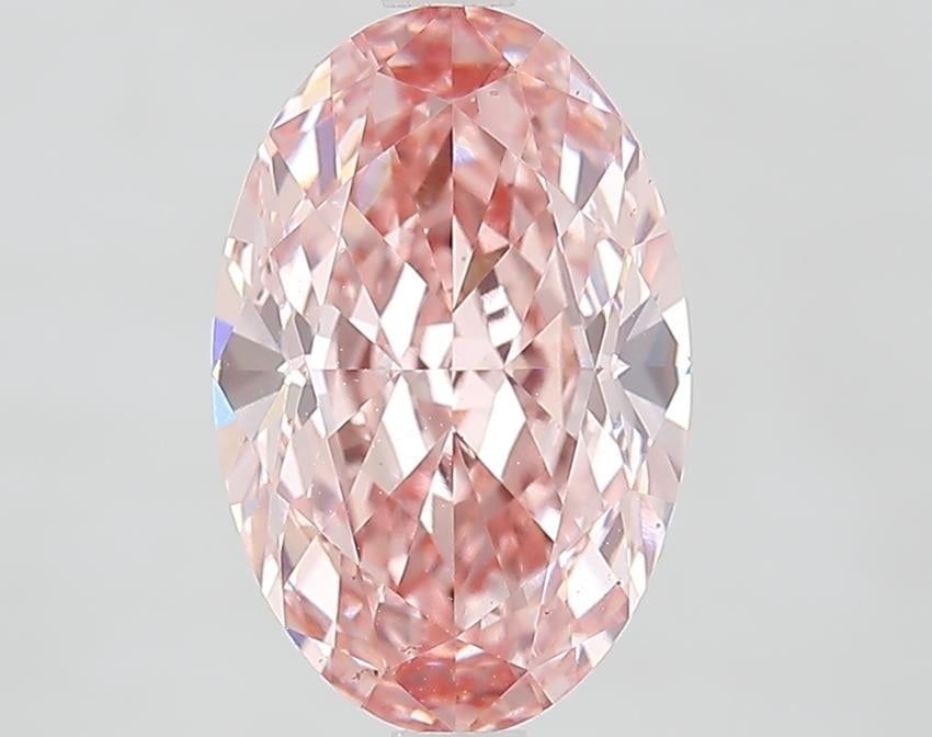 3.67 Ct. Fancy Vivid Pink Oval Lab Grown Diamond