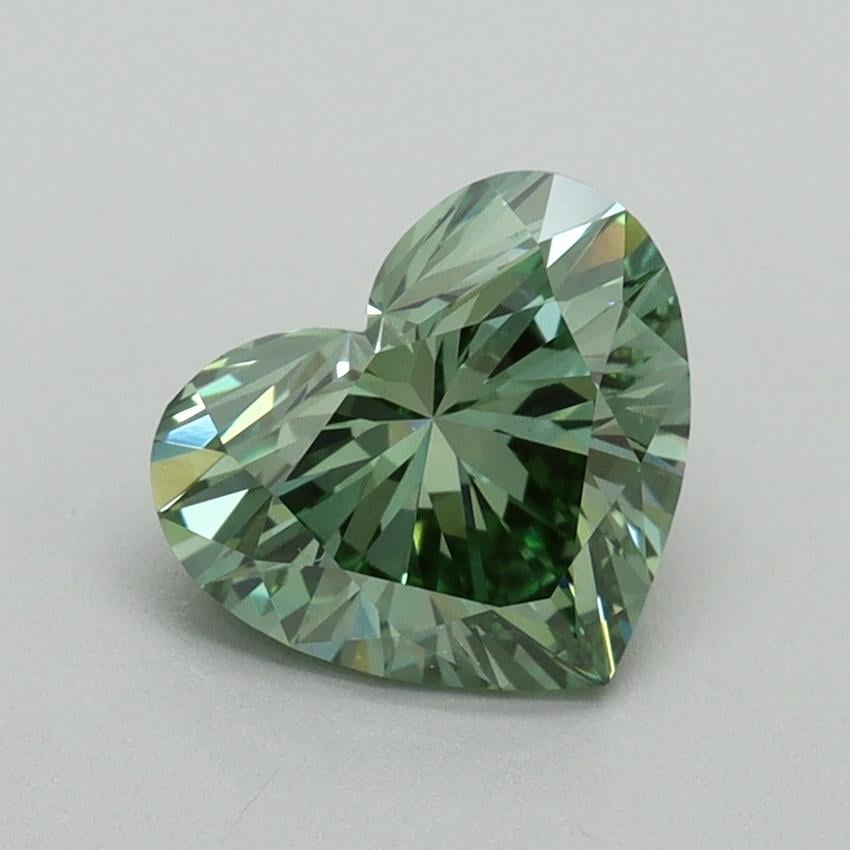 1.41 Ct. Fancy Vivid Pacific Green Heart Lab Grown Diamond