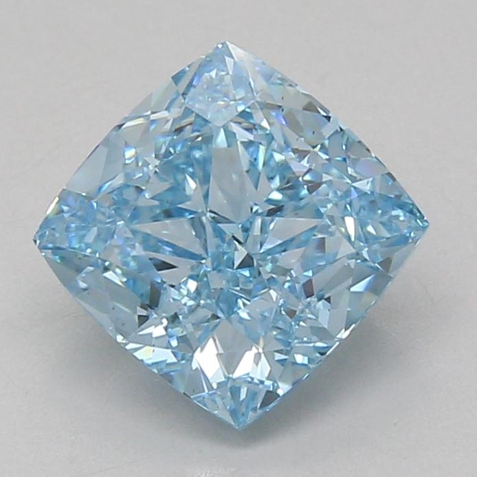3.01 Ct. Fancy Vivid Blue Cushion Lab Grown Diamond