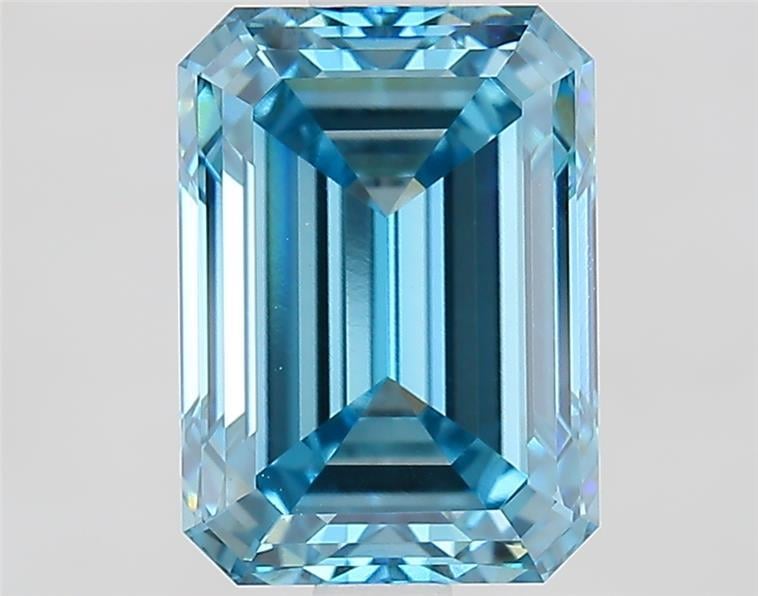 2.91 Ct. Fancy Vivid  Blue Emerald Lab Grown Diamond