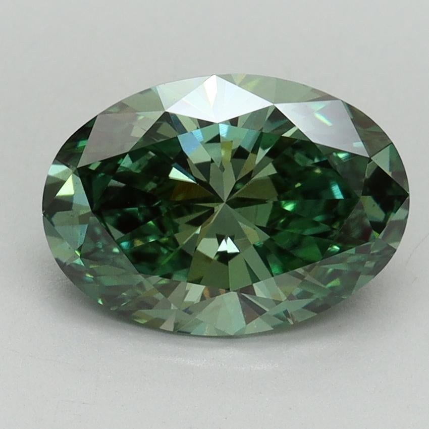 2.01 Ct. Fancy Vivid Pacific Green Oval Lab Grown Diamond