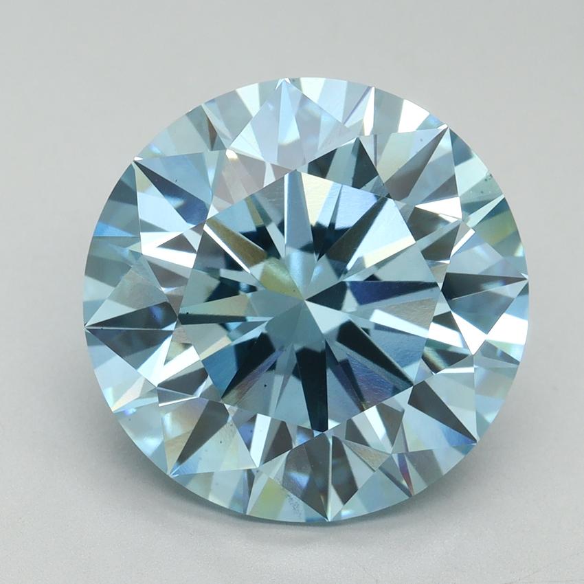 9.03 Ct. Fancy Vivid Blue Round Lab Grown Diamond
