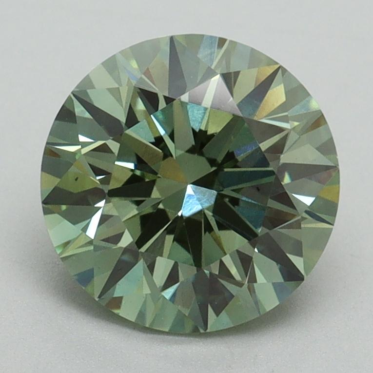 2.10 Ct. Fancy Vivid Green Round Lab Grown Diamond
