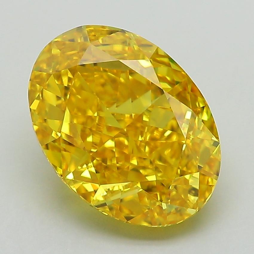 3.59 Ct. Fancy Vivid Yellow Oval Lab Grown Diamond