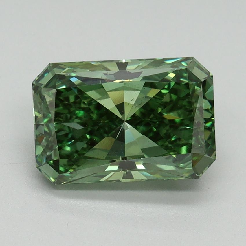 2.14 Ct. Fancy Vivid Green Radiant Lab Grown Diamond