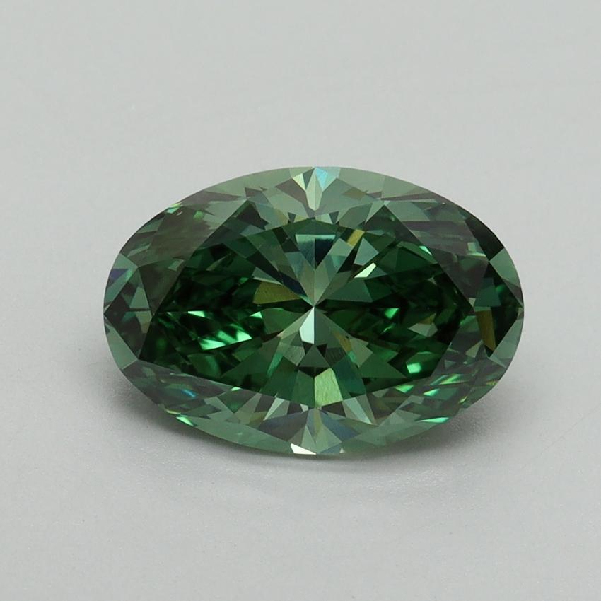 2.18 Ct. Fancy Vivid Green Oval Lab Grown Diamond