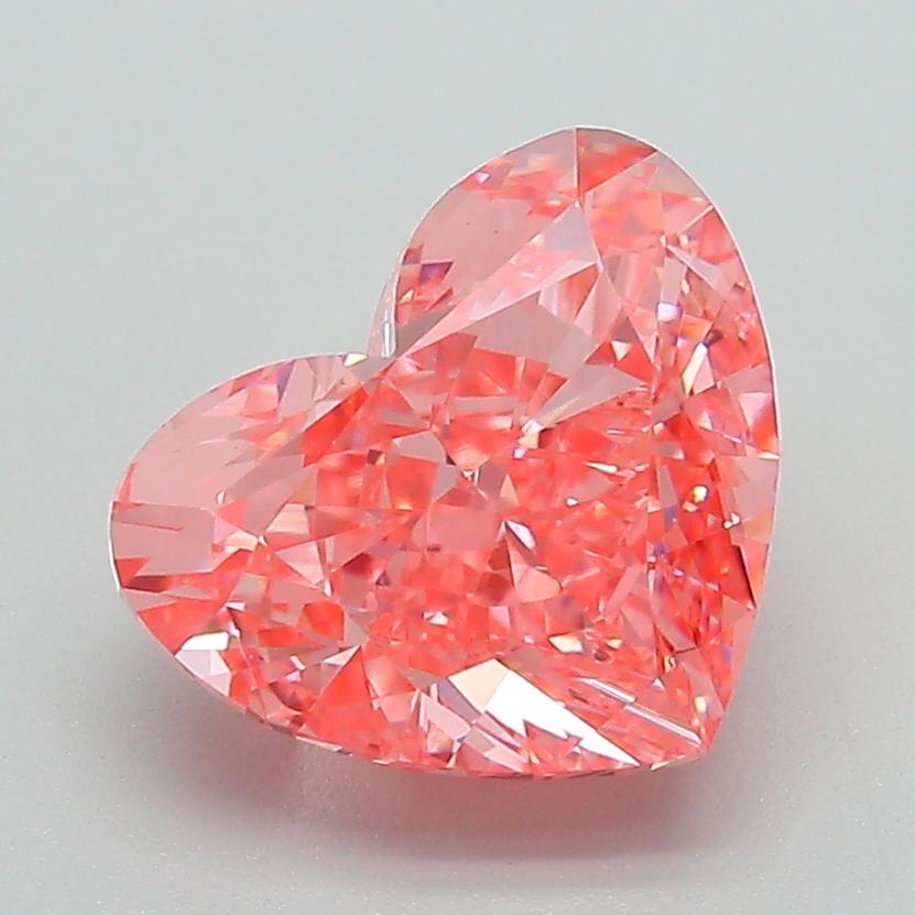 3.03 Ct. Fancy Vivid Pink Heart Lab Grown Diamond