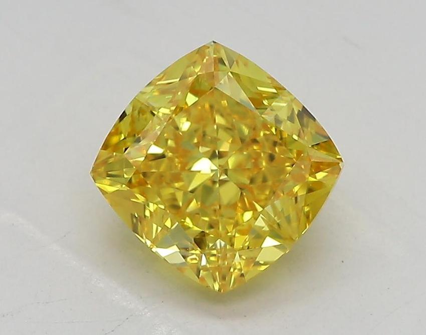 1.52 Ct. Fancy Vivid  Yellow Cushion Lab Grown Diamond