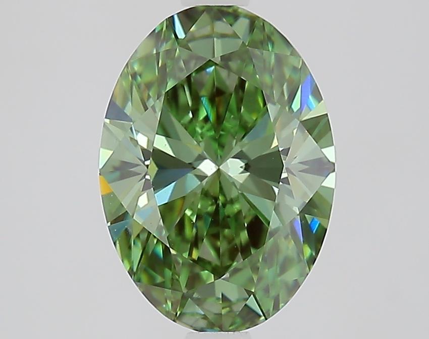 2.11 Ct. Fancy Vivid Green Oval Lab Grown Diamond