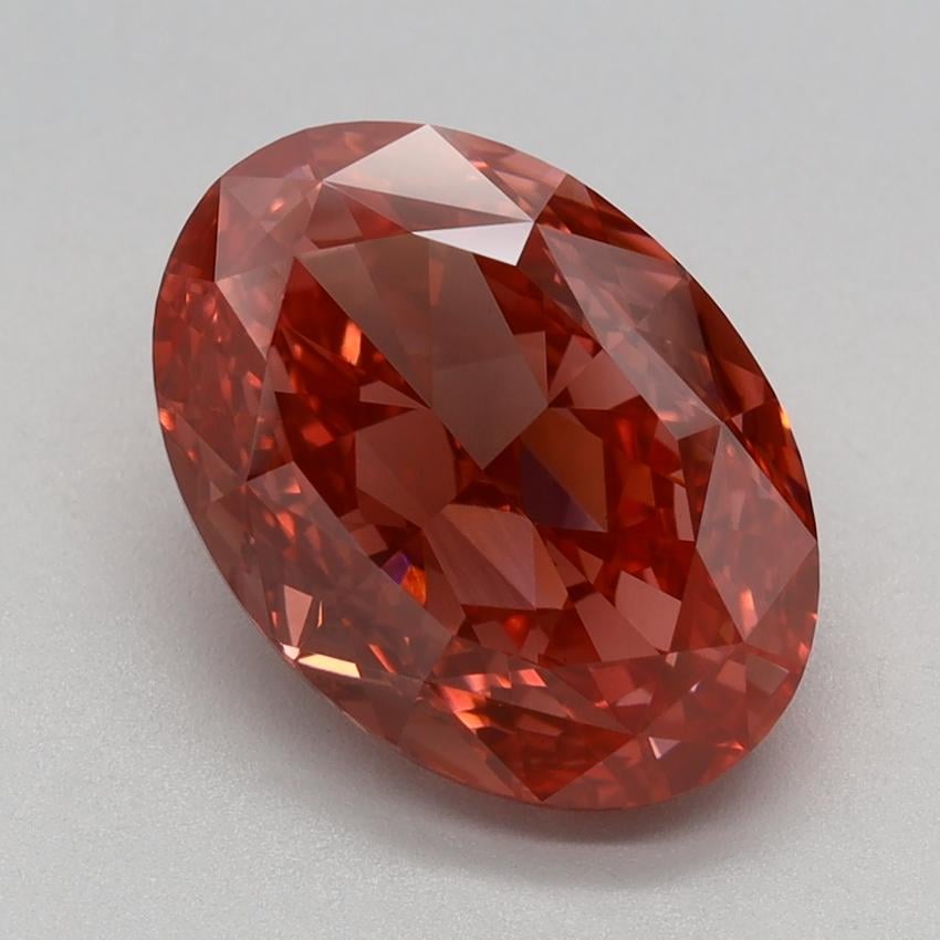 3.35 Ct. Fancy Vivid Pink Oval Lab Grown Diamond