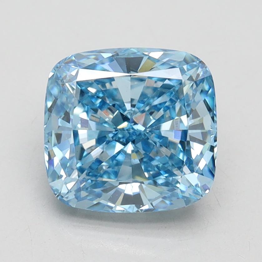 2.08 Ct. Fancy Vivid Blue Cushion Lab Grown Diamond