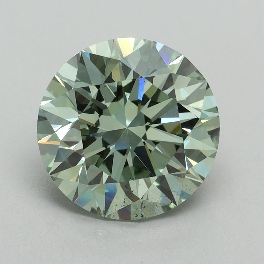 4.01 Ct. Fancy Vivid Pacific Green Round Lab Grown Diamond