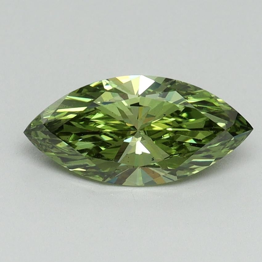 1.00 Ct. Fancy Vivid Green Marquise Lab Grown Diamond