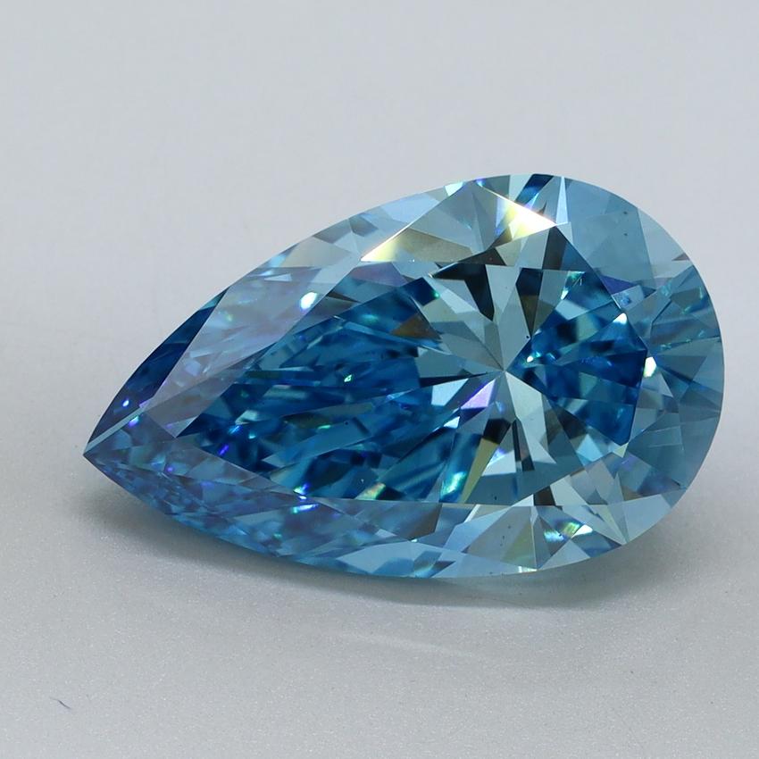 5.03 Ct. Fancy Vivid Malibu Blue Pear Lab Grown Diamond