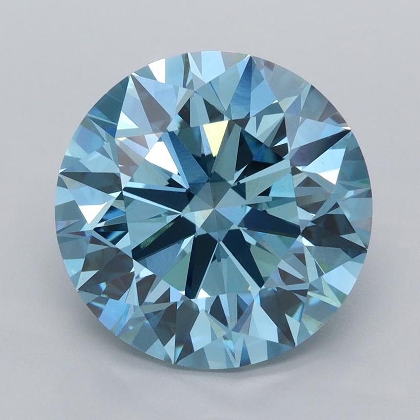 5.06 Ct. Fancy Vivid  Blue Round Lab Grown Diamond
