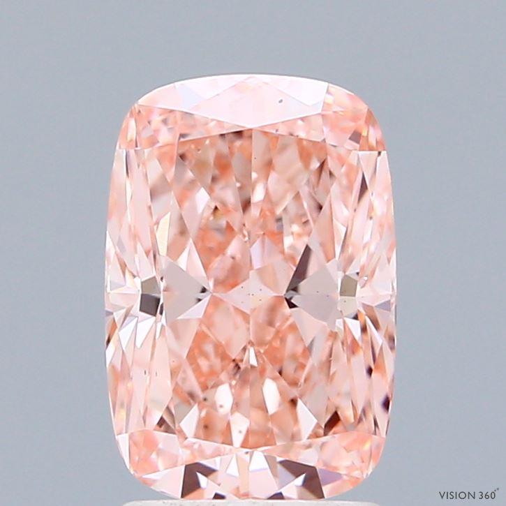 2.10 Ct. Fancy Vivid  Pink Cushion Lab Grown Diamond