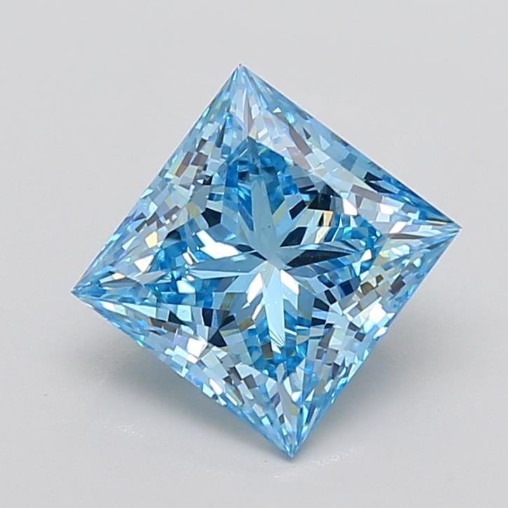 3.04 Ct. Fancy Vivid  Blue Princess Lab Grown Diamond