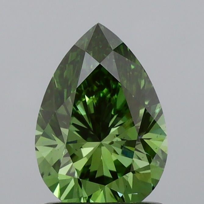 1.02 Ct. Fancy Vivid  Green Pear Lab Grown Diamond