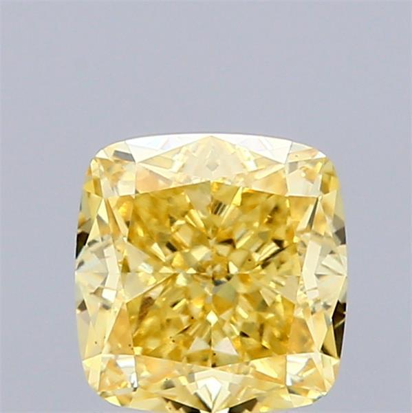 1.52 Ct. Fancy Vivid Yellow Cushion Lab Grown Diamond
