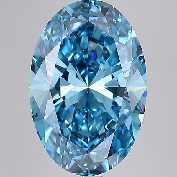 10.04 Ct. Fancy Vivid Blue Oval Lab Grown Diamond