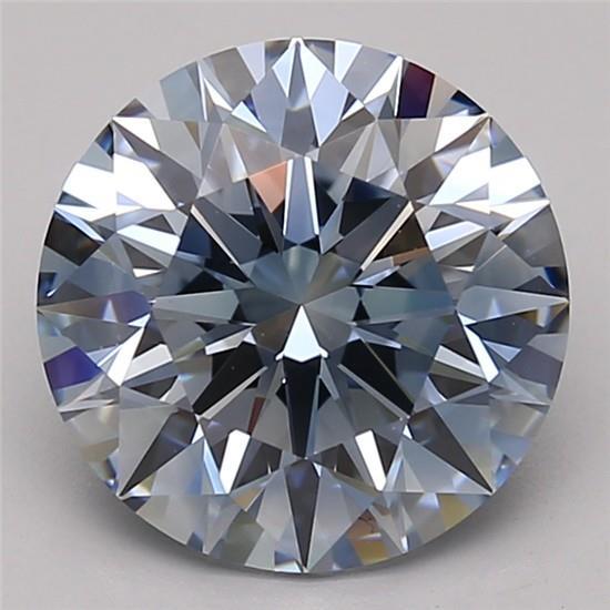 3.05 Ct. Fancy Intense Blue Round Lab Grown Diamond