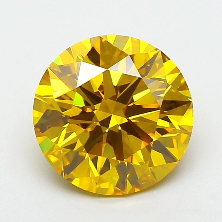 2.68 Ct. Fancy Vivid  Yellow Round Lab Grown Diamond
