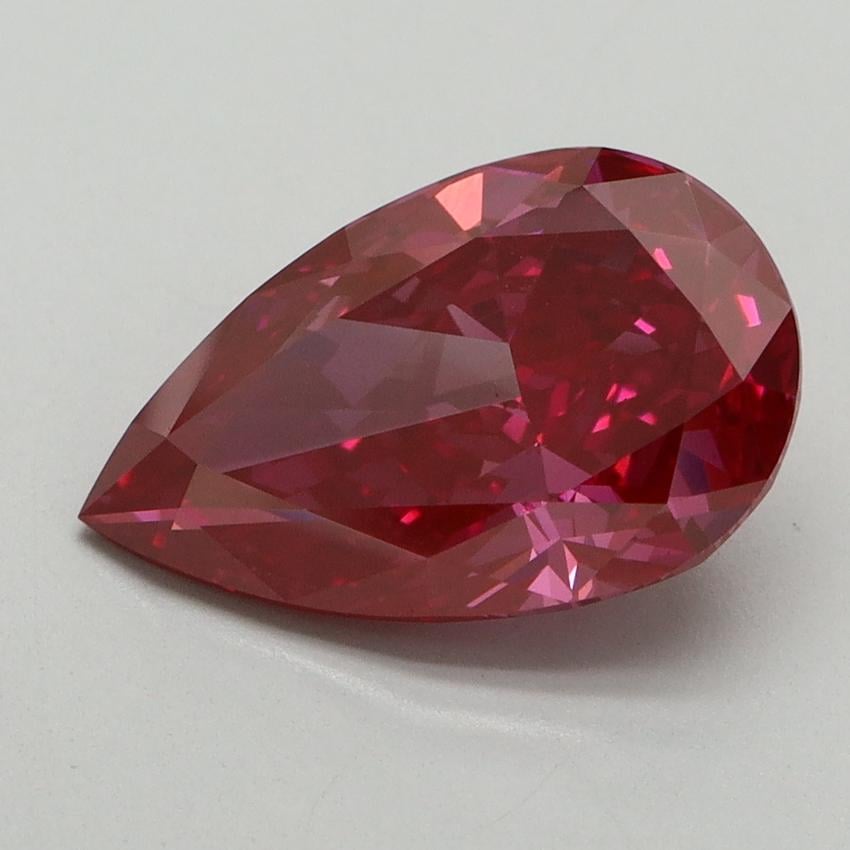 3.19 Ct. Fancy Vivid Red Pear Lab Grown Diamond