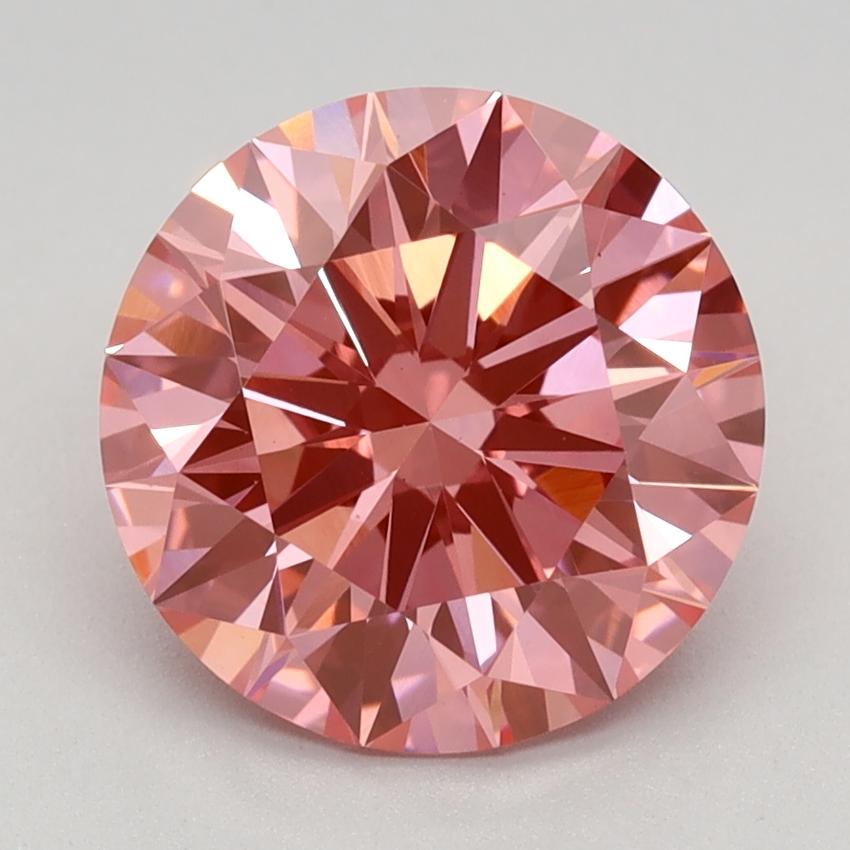 2.59 Ct. Fancy Vivid Pink Round Lab Grown Diamond