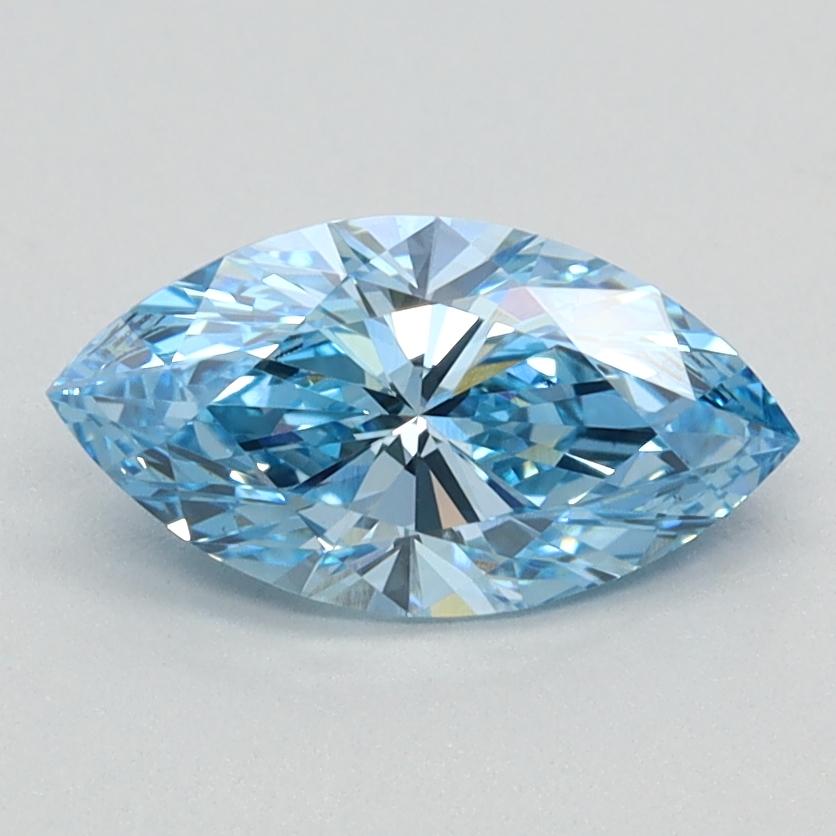 0.90 Ct. Fancy Vivid Blue Marquise Lab Grown Diamond