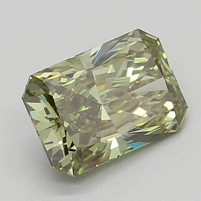 2.53 Ct. Fancy Vivid  Green Radiant Lab Grown Diamond