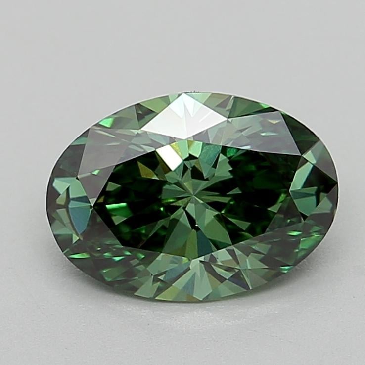 1.54 Ct. Fancy Vivid  Green Oval Lab Grown Diamond