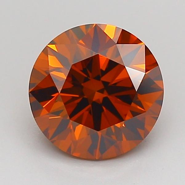 1.52 Ct. Fancy Deep Orange Round Lab Grown Diamond