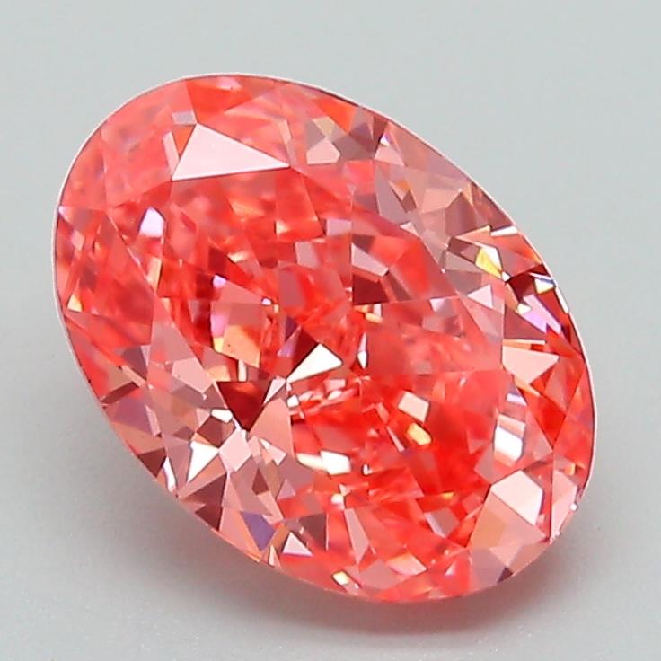 2.13 Ct. Fancy Vivid  Pink Oval Lab Grown Diamond