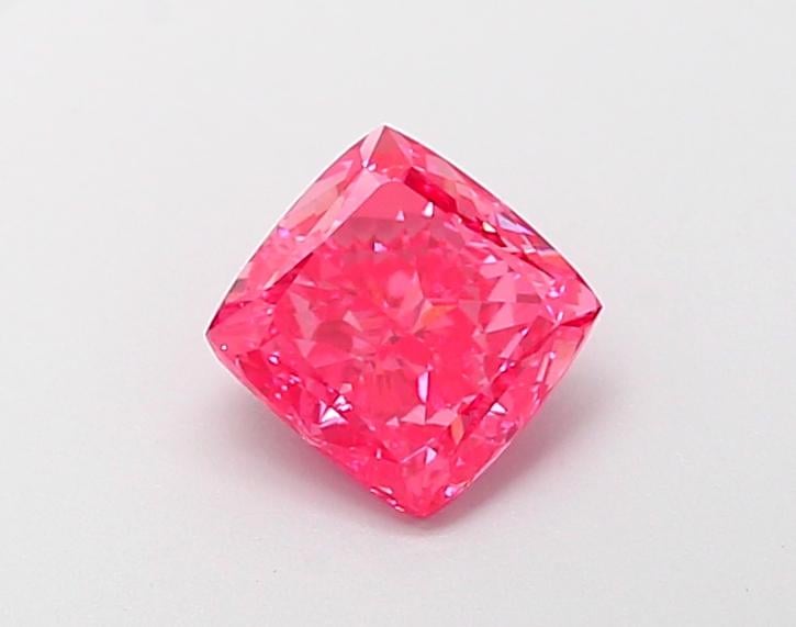 1.19 Ct. Fancy Vivid  Pink Cushion Lab Grown Diamond