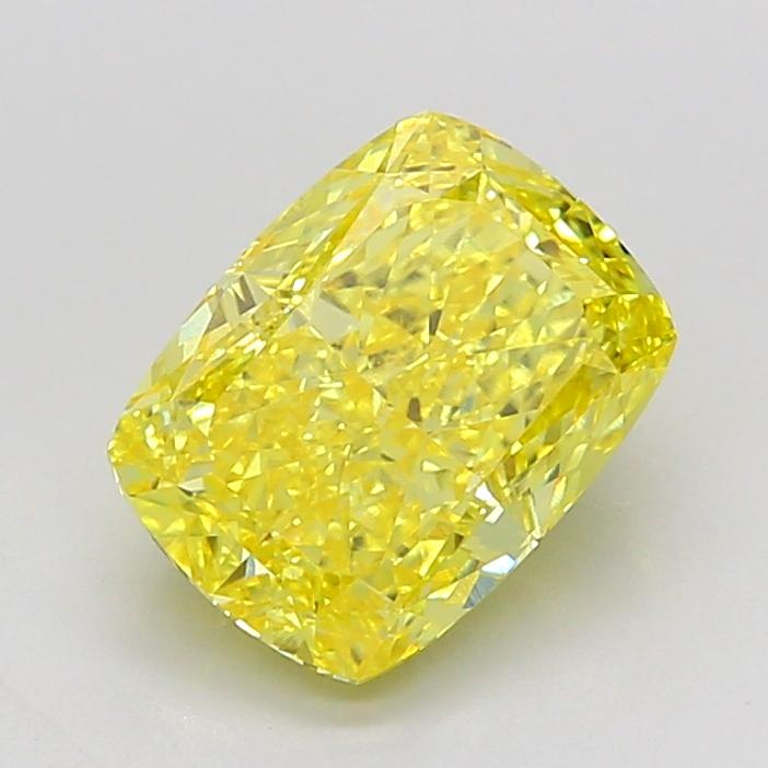 2.31 Ct. Fancy Vivid Yellow Cushion Lab Grown Diamond