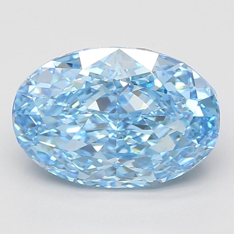 4.09 Ct. Fancy Vivid Blue Oval Lab Grown Diamond