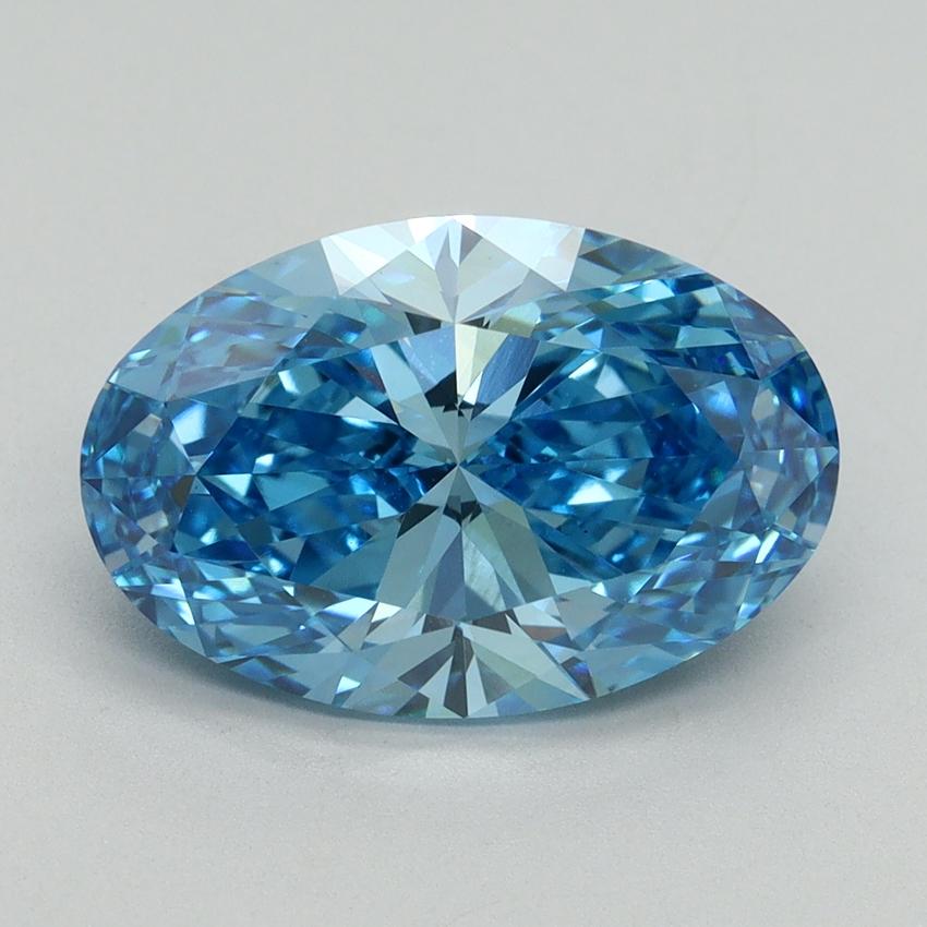 4.01 Ct. Fancy Vivid Blue Oval Lab Grown Diamond