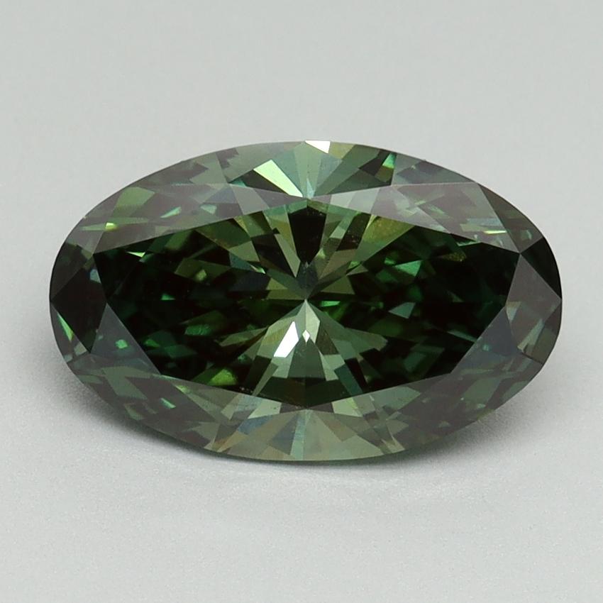 2.08 Ct. Fancy Vivid Green Oval Lab Grown Diamond