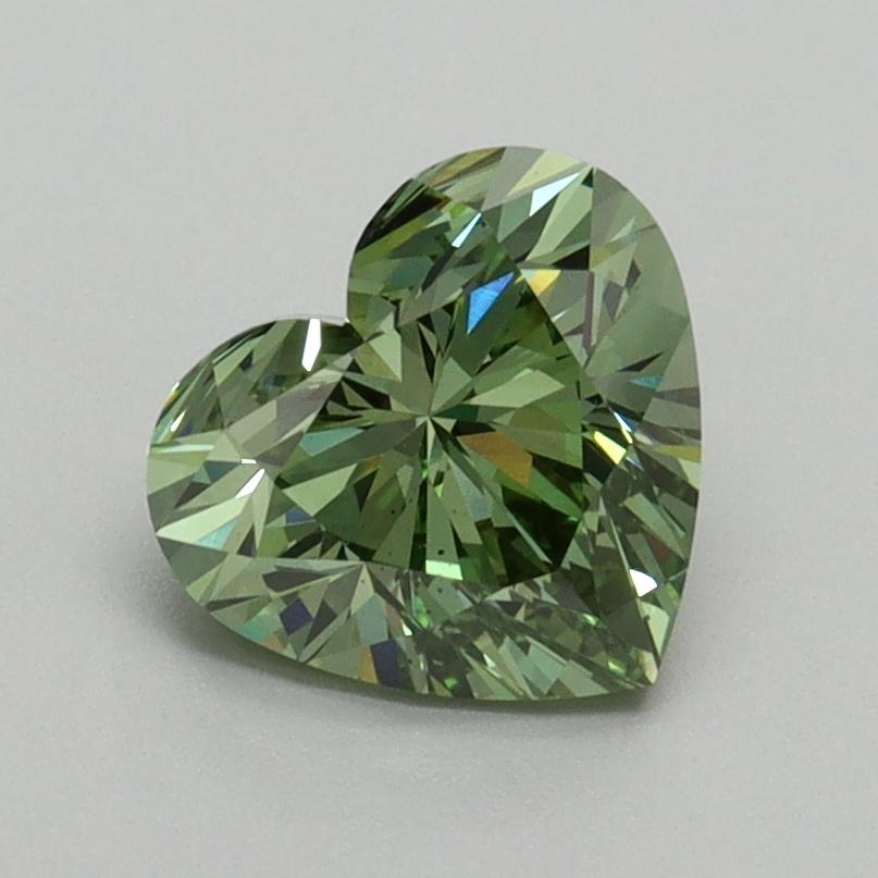 1.33 Ct. Fancy Vivid Pacific Green Heart Lab Grown Diamond